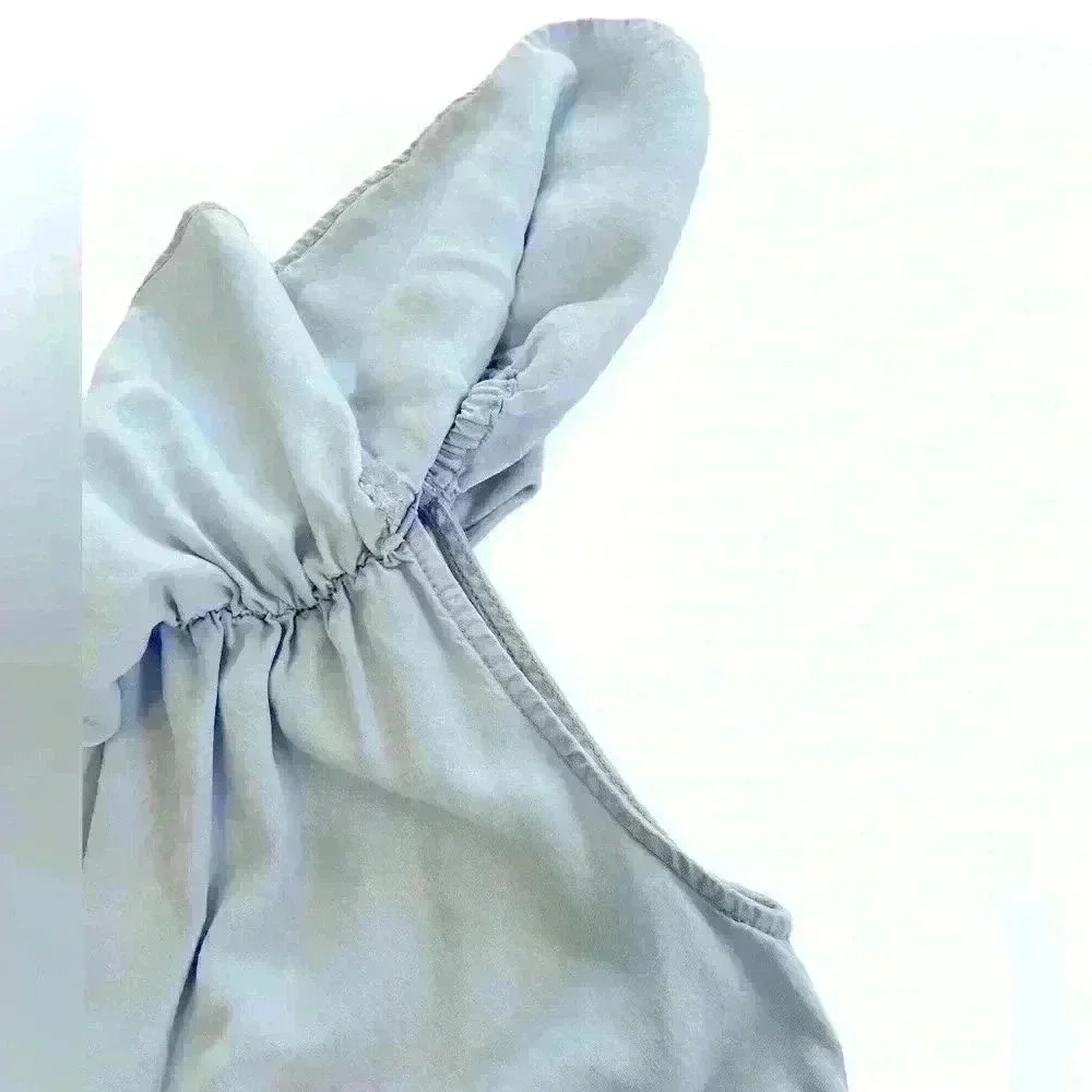 Sanctuary Chambray Off Shoulder Blouse EUC Small S Shirt Blue Classic Chic Boho - Picture 4 of 6